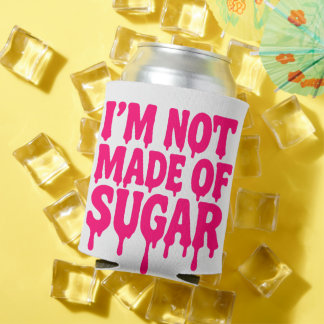 Neon Pink Can Cooler with Drip Quote – Customise