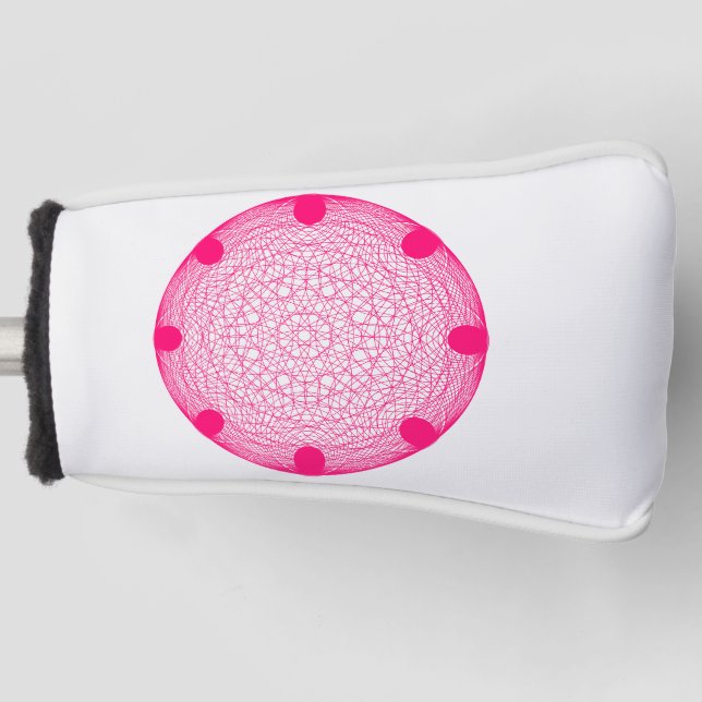 Neon Pink Circle Putter Head Cover – Customisable (Front)