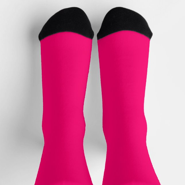Neon Pink Custom Men's Crew Socks - Comfortable (Top)
