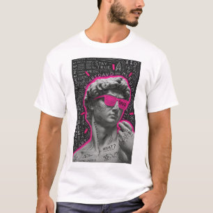 Neon Pink David Statuesque Graphic T-Shirt