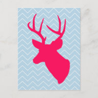 Neon Pink Deer Silhouette