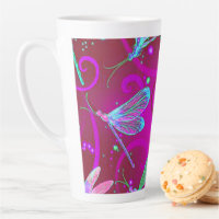 Neon Pink Dragonflies Latte