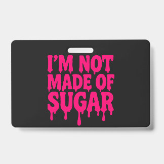 Neon Pink Drip Badge (Black) – Customisable ID Badge
