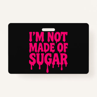 Neon Pink Drip Badge (Black) – Customisable ID Badge