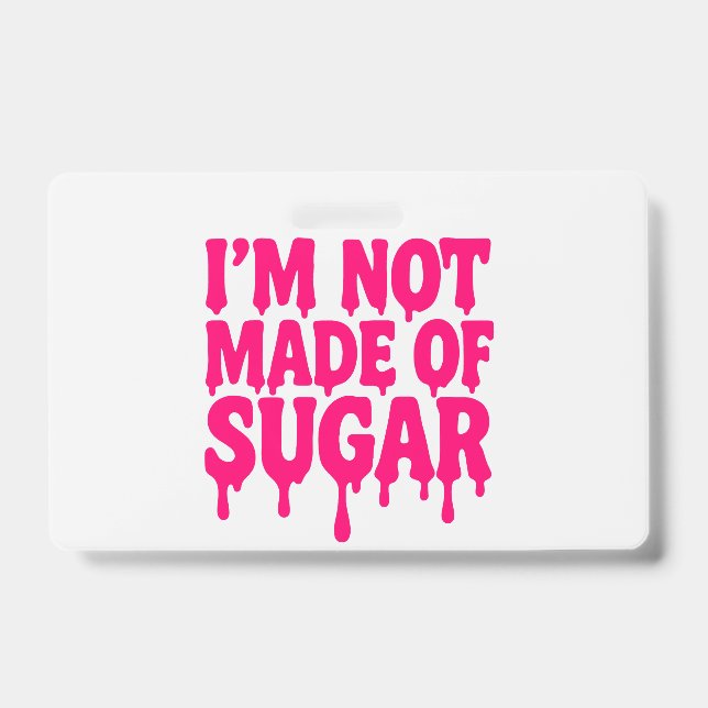 Neon Pink Drip Badge ID Tag – Customisable (Front)