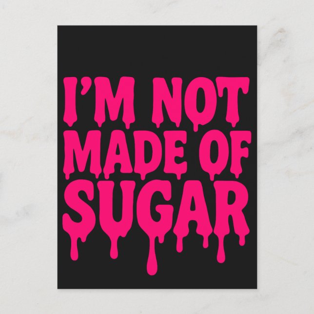 Neon Pink Drip Quote Postcard (Black) – Customise (Front)