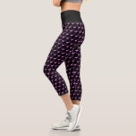 Neon pink flamingo bird print black high waist capri leggings<br><div class="desc">Neon pink flamingo bird print black high waist Capri Leggings. Trendy pants for women and girls. Great for sports,  yoga,  workout,  gym and daily use. Custom colour background design. Add your own name or monogram on the waist optionally.</div>
