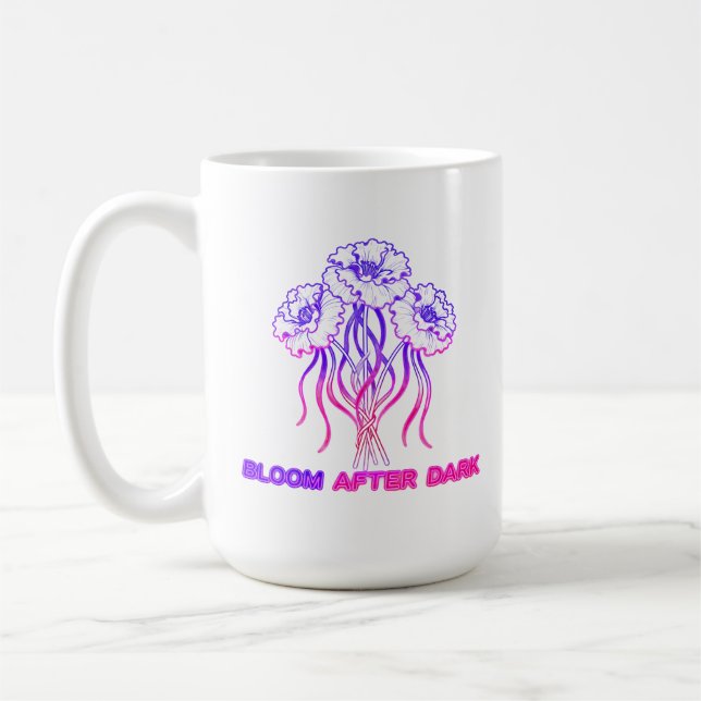 Neon Pink Floral - Art Coffee Mug (Left)