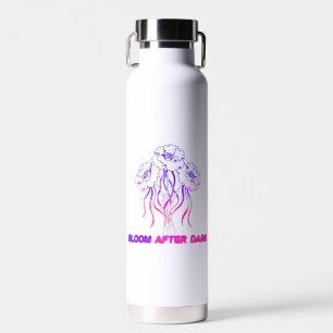 Neon Pink Floral Bloom - Art Water Bottle