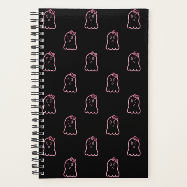 Neon Pink Ghosts Planner (Front)