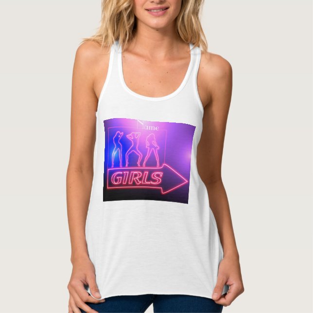 Neon Pink Girls Sign Thunder_Cove    Singlet (Front)
