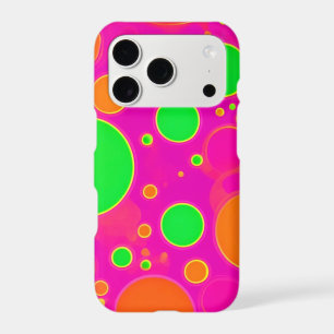 Neon Pink & Green Retro Circle Design