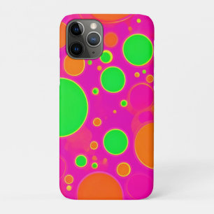 Neon Pink & Green Retro Circle Design Case-Mate iPhone Case