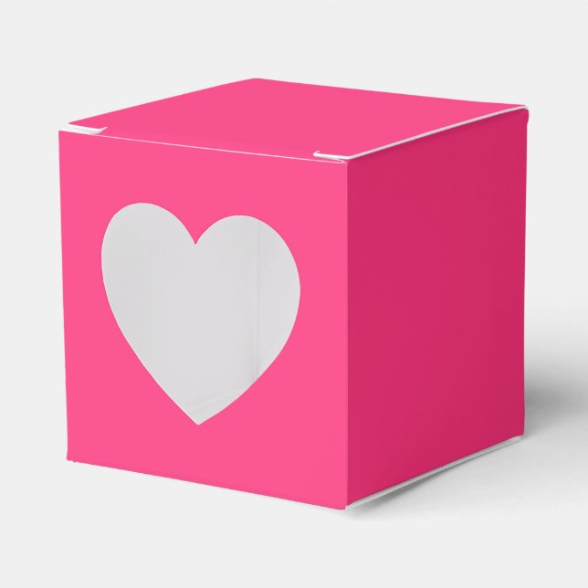 Neon Pink Heart Favour Box (Front Side)