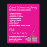 Neon Pink Janitorial Maid House Cleaning Flyer<br><div class="desc">Neon Pink Janitorial Maid House Cleaning</div>