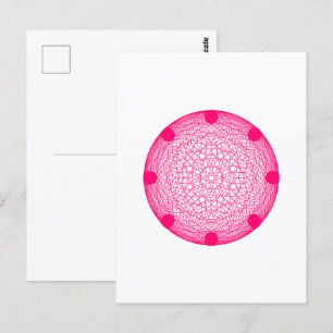 Neon Pink Mandala Modern Postcard – Customisable