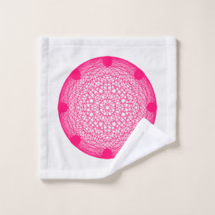 Neon Pink Mandala Wash Cloth – Customisable