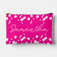 Neon Pink Menstrual Pad Pattern Name First Period