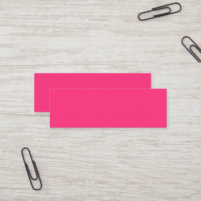 Neon Pink Mini Business Card (Front/Back In Situ)