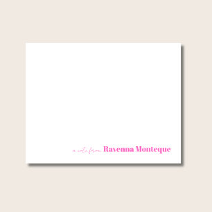 Neon Pink Minimalist Personalized Name Elegant Card