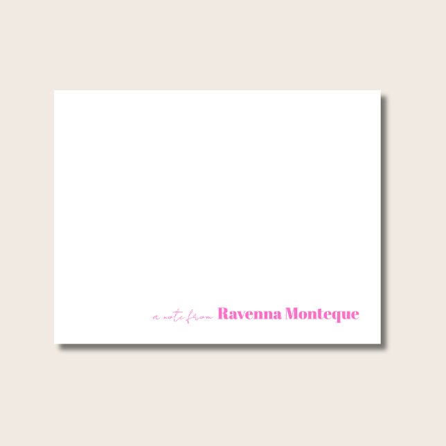 Neon Pink Minimalist Personalized Name Elegant Card (Creator Uploaded)