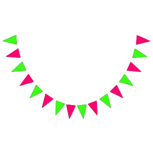 Neon Pink & Neon Green Bunting Banner – Customise