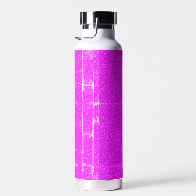 Neon Pink Noise Texture Water Bottle (Right)