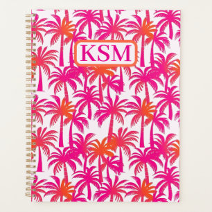 Neon Pink Orange Palm Tree Ibiza Planner