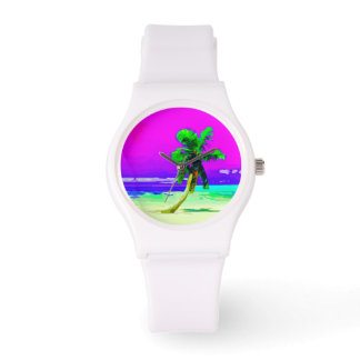 Neon Pink Palm Tree Paradise Watch