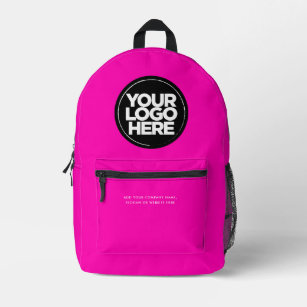 Neon Pink   Personalised Corporate Logo and Text Printed Backpack