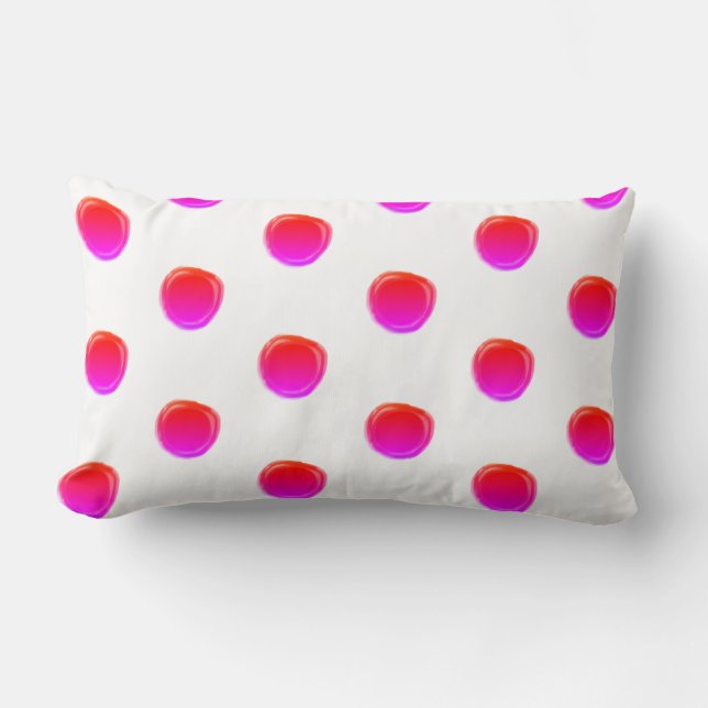 Neon Pink polkadot Lumbar Cushion (Front)