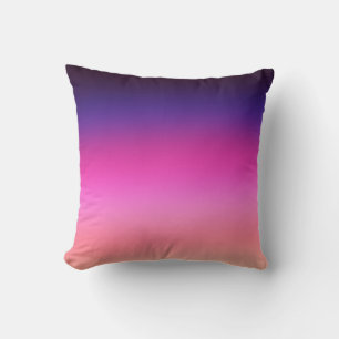 Neon pink purple and light orange gradient Trendy Cushion