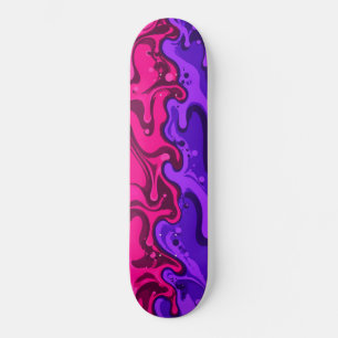 Neon Pink Purple Drip Skateboard Slime Melting