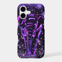 Neon Pink Purple Elephant iPhone Case