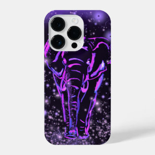 Neon Pink Purple Elephant iPhone Case