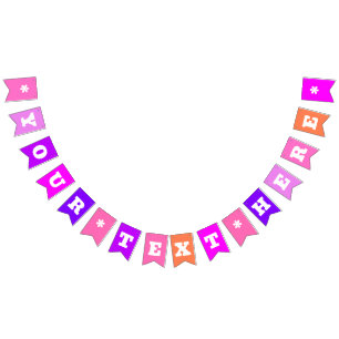 Neon Pink Shades Solid Colour Custom Bunting