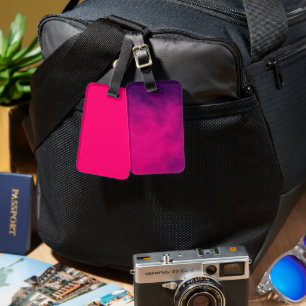 Neon Pink Smoke Custom Luggage Tag