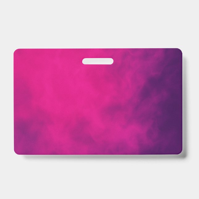 Neon Pink Smoke Event Badge – Customisable ID Badge (Front)
