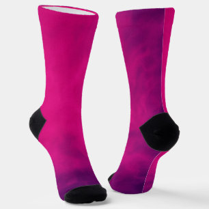 Neon Pink Smoke Gradient Crew Socks – Customisable