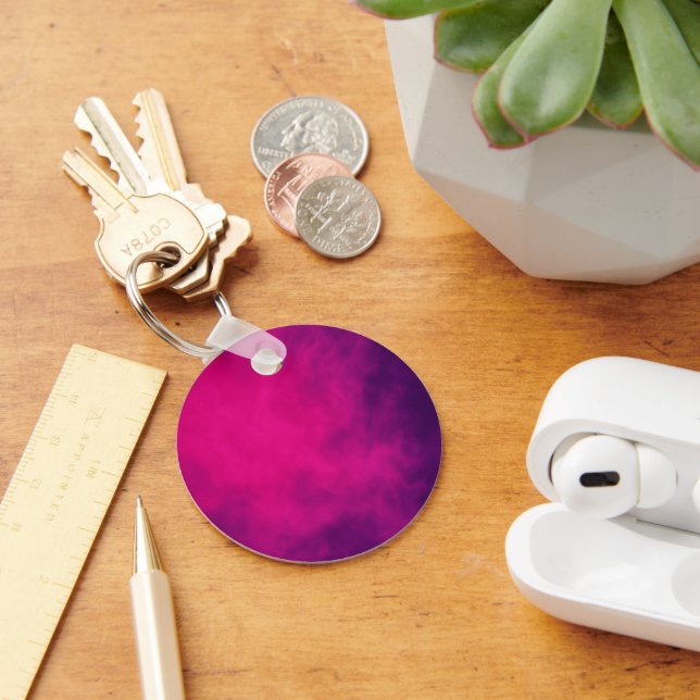 Neon Pink Smoke Gradient Keychain – Customisable (Desk)