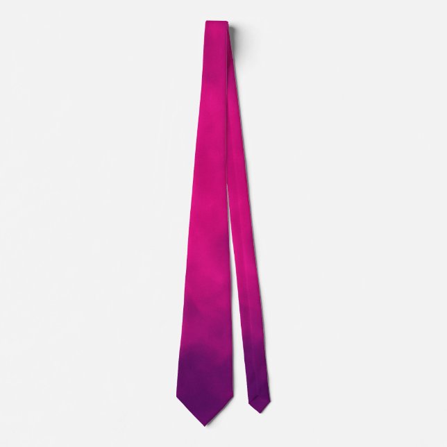 Neon Pink Smoke Pattern Neck Tie – Customisable (Front)
