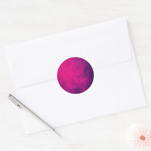 Neon Pink Smoke Round Sticker – Customisable