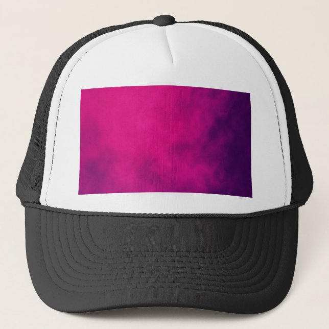 Neon Pink Smoke Trucker Hat – Customisable (Front)