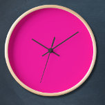Neon Pink Solid Color Clock<br><div class="desc">Neon Pink Solid Color</div>