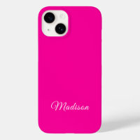 Neon Pink Solid Color Custom Name
