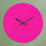 Neon Pink Solid Color Large Clock<br><div class="desc">Neon Pink Solid Color</div>