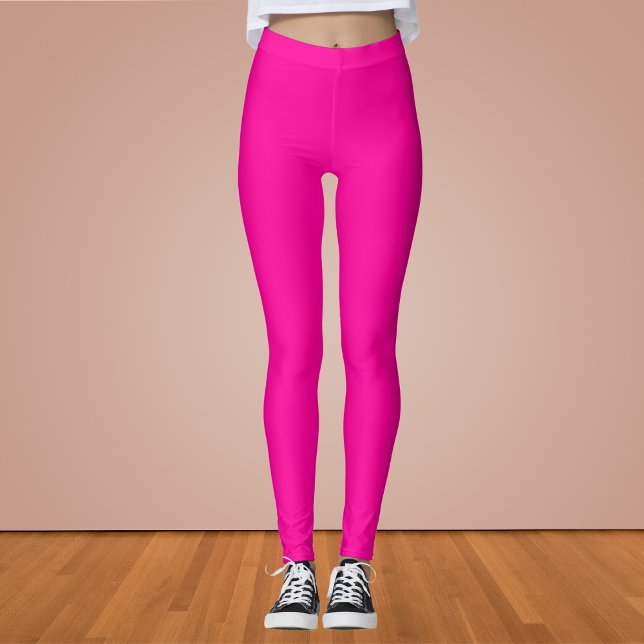Neon Pink Solid Color  Leggings (Creator Uploaded)