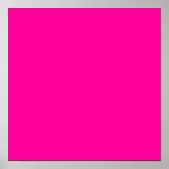 Neon Pink Solid Color Poster (Front)