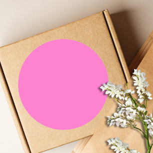 Neon Pink Solid Colour   Classic Classic Round Sticker