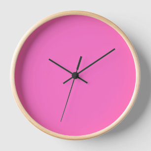 Neon Pink Solid Colour Classic Clock